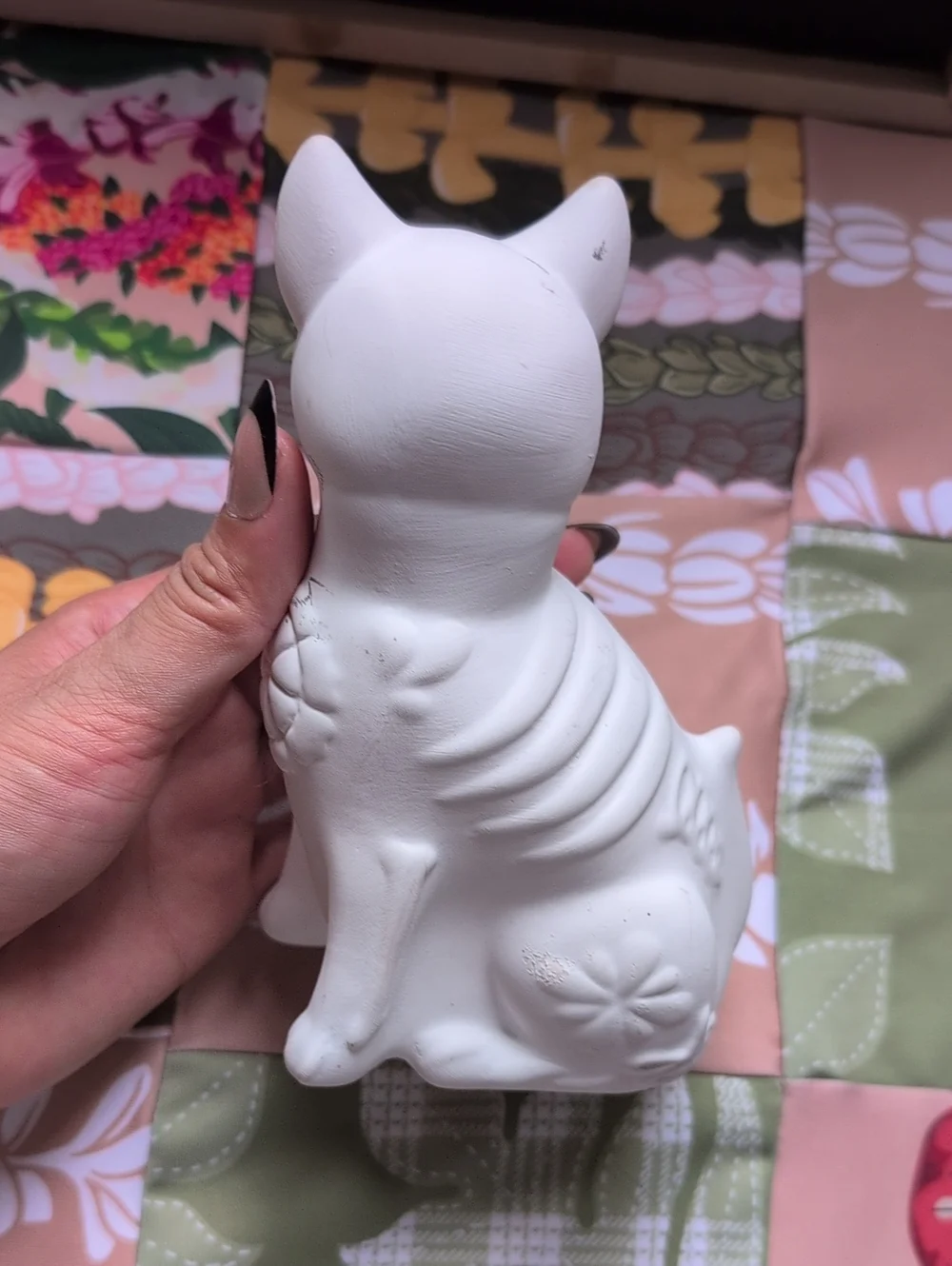White DIY Ceramic Cat & Dog Figurine Set Halloween 🎃 Decor